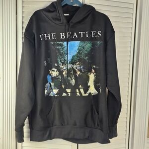 Animex Mens Black The Beatles Abbey Road Hoodie‎ XL